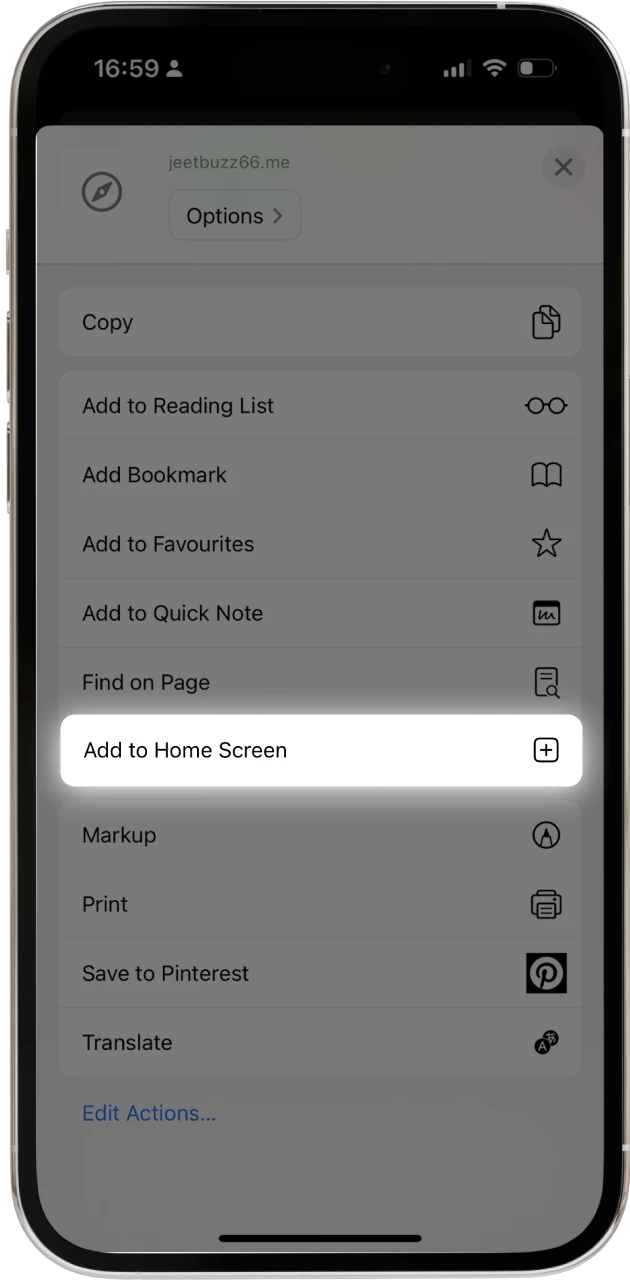 Read how to confirm the addition of the JeetBuzz icon to your screen.